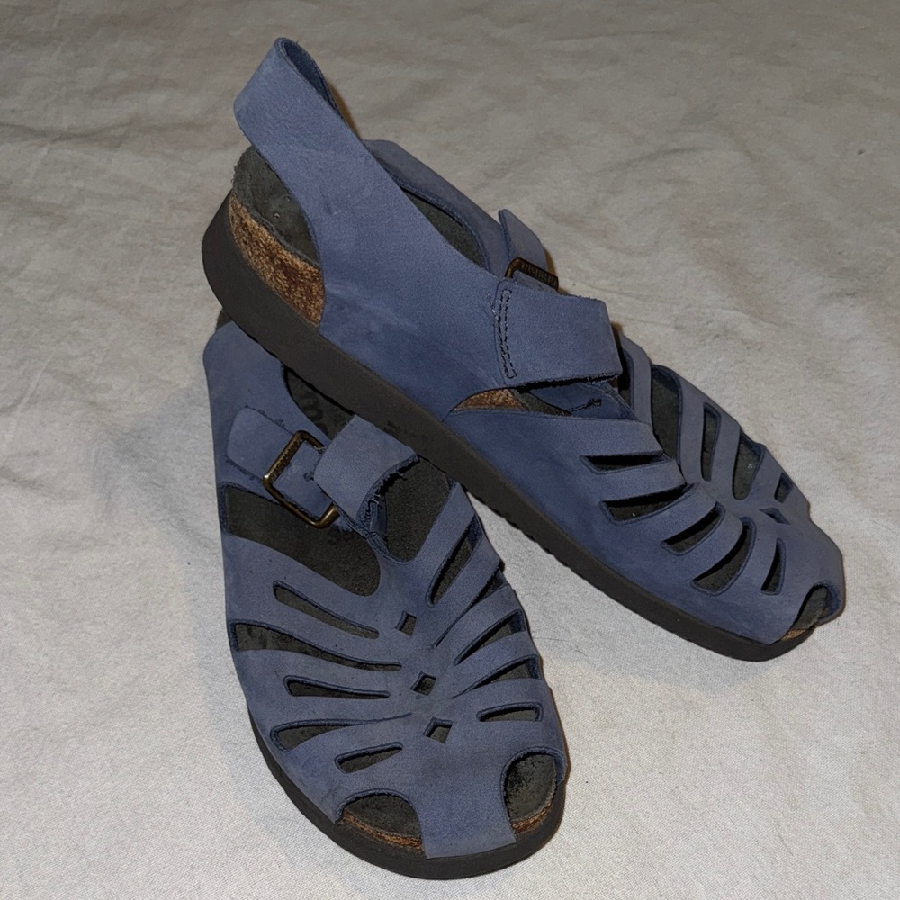Mephisto Women's classic Hedina Sandal W back strap Light Blue Leather size 38 - Picture 7 of 9